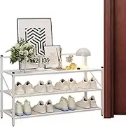 Folding Shoe Rack, Metal Shoe Storage Rack, Multi Layer Foldable Corner Shoe Rack, Closet Hallway Shoe, Extendable Metal Shoe Rack, Easy to Use, Portable for Entryway Closet Hallway