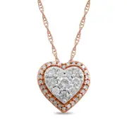 0.25 CT. T.W. Composite Natural Diamond Heart Pendant in 10K Rose Gold