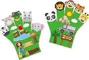 2X Animals Felt Story Finger Puppets,Early Learning for Kids Interactive Animals Finger Puppet Toys for Classroom Activities, Zoo Theme