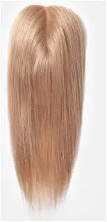 Mono Lace Base 8x12cm， 10 Inches Hair Pieces Thinning Hair Clips in Hair for Women(Honey Blonde)