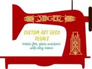 Custom Art Deco decals made for your machine Sewing Machine waterside decals