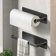 Kitchen Paper Towel Rack Non Perforated Cabinet Roll Paper Storage Rack Kitchen Plastic Wrap Towel Bar Storage Rack