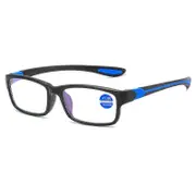 fashion Men Women Sport Reading Glasses Plastic Presbyopia Eyeglasses blue +2.5
