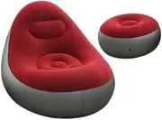 Inflatable Sofa Chair - Camping Lounge Chair, Portable Air Sofa Recliner | Inflatable Furniture Lazy Sofa Air Couch with Footrest Stool, Blow up Inflatable Lounge Chair for Living Room Reading Room