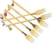 OSOLADY 6 Pack Stainless Steel Dessert Forks Fruit Forks for Cake Ice Cream Sweets