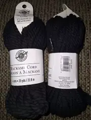 Loops & Thread Macrame Cord 4 mm 25 Yds Bulky Black Lot Of 2