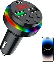 Car FM Transmitter,Double USB Port Music Player with LED Light Display | Automotive Interior Accessories Multifunctional Car Charger FM Transmitter for Family, Friends