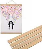 Magnetic Wooden Photo Frame Wood Frame Picture Poster Artwork Canvas Hanger For Home Decoration Wall Teak Wood White Wood (30cm, White Wood)