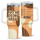 Mothers Day Gifts for Mom, Cartoon Mommy Tumbler with Handle and Straw, 40 oz...