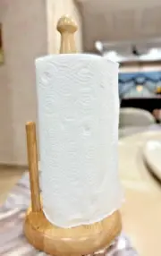 Solid Wood Kitchen Towel Holder Dispenser Paper Roll Tissue Stand Rack - 1 Pcs