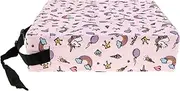 Toddler Booster Seat, Kids Booster Cushion Soft Booster Seat Pad with Safety Belt Anti Slip Booster Chair Cushion with Detachable Cover Portable High Density Foam for Toddlers Kids (Pink)
