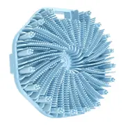 Silicone Body Scrubber Exfoliating Body Scrubber for Sensitive Skin Anti-Slippery Handles Bath Wash Brush Blue