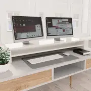 NNEVL Monitor Stand High Gloss White 100x24x13 cm Chipboard