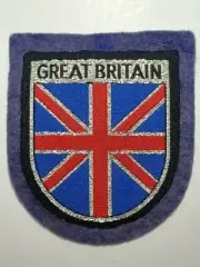 Great Britain England Union Jack Flag Woven Cloth Patch / Badge on Felt
