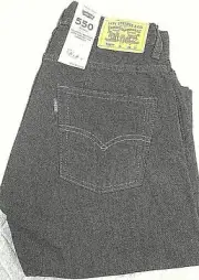 Levi Strauss 550 Boys 28 x 23 Size 8 Husky Relax Pants Gray Blue Jeans TAGS