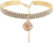TOYANDONA Bling Rhinestone Pet Collar with Bell Elastic Adjustable Necklace Sparkly Pet Puppy Jewelry for Cat and Dog Everyday Wear