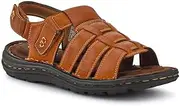 [Pavers] Leather Touch-Fasten Sandals