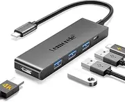 Lemorele USB C Hub 5 in 1 Laptop Docking Station HDMI Multiport Adapter USB C Dock USB C Dongle with 4K HDMI, USB 3.0, 100W PD Compatible with iPad Pro, MacBook Pro/Air M1, Switch, PS4, Xbox etc