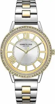 Kenneth cole KC51149003 Woman's Gold Tone Stainless Steel Crystalized Watch