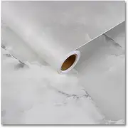 CRE8TIVE 12"x80" Matte Grey Cloudy Marble Contact Paper Waterproof Removable Marble Wallpaper Kitchen Countertop Peel and Stick Self Adhesive Vinyl Warp for Bedroom Bathroom Desks Table Top Sticker