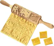 Embossed Rolling Pin, 14Inch Nativity Scene Pattern Embossed Rolling Pin Chri...