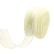 1.5 Inch 25 Yard Sheer Organza Ribbon Shimmer Chiffon Tulle Ribbons Cream White