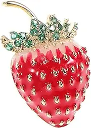 [TOGEVAL] Cute Strawberry Lapel Pin Brooch for Women Hand-painted Fruit Decoration for Bags Hats and Scarves Christmas Accessory and Girls