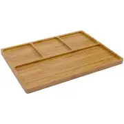 BambooMN 11"x16" Bamboo Ecoware Reusable Divided Compartment Lunch Tray