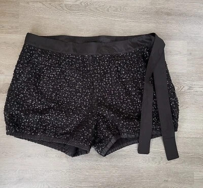 NWT Women's J. CREW Collection $198 Black Sequin Bloomer Shorts Size 6 NEW