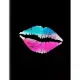 Kiss Mark Lips: Pink & Blue Pastel Lipstick Friendly Kisses Love And Romance Lined Notebook - 120 Pages 8.5x11 Composition