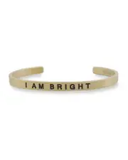 Brand New Toddler 18K Yellow I Am Bright Engraved Sontakey Bangle Bracelet
