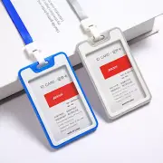 5x ID Badge Holder Hard Bus Pass Plastic Card Case Slim Lanyard Protector