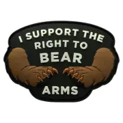 I Support Right to Bear Arms 2nd Amendment Bear Paw Patch [3D-PVC-BAR-1]