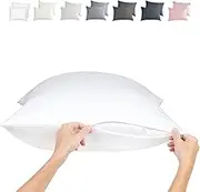 Cooling Pillow Cases Standard - 100% Viscose Bamboo Pillowcase 2-Pack Zippered, Soft Pillow Cases Cool Viscose Bamboo Pillow Cases for Hot Sleepers