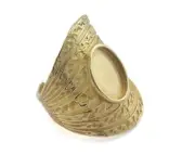Ring Adjustable Ring Bezel Raw brass (16.5mm 6US inner size - Adjustable ) 3344