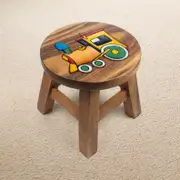 Kids Wooden Stool Train Children Chair Toddler Step Stool.