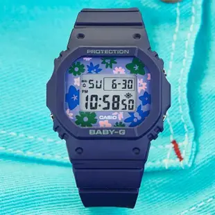 【CASIO 卡西歐】BABY-G 花朵方形女錶電子錶 畢業禮物(BGD-565RP-2)