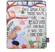 Book Sleeve with Zipper,Once Upon a Time There was a Girl Who Loved Cats and Books, Cute Book Lovers Gifts,11 x 8.5 Inch (Once Upon time Book Sleeve YQ)