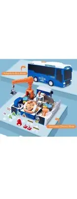 Police Adventure Bus Toys, Transforming Bus with Sound and Track. Item #121