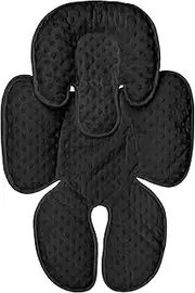 GFU Infant Car Seat Insert, Extra Soft Baby Carseat Head Support for Newborn Head & Body Support, Reversible 2-in-1 Baby Carseat Insert Cushion for Strollers, Bouncers(Black)
