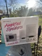 Vintage PC Speakers Optimus AMX-18 Multimedia Amplified Pair Radio Shack NOS