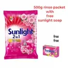 Sunlight Lemon & Rose Detergent Powder Washing Laundry 550g with free soap