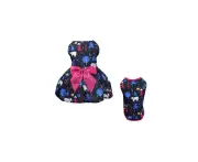 Christmas Theme Pet Vest and Dress Set - Black