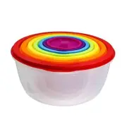 7Pcs Mixing Bowl Set Salad Bowl with Airtight Lids Plastic Nesting Mixing Round