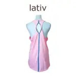 【LATIV】女著 蜜桃粉色  後挖背削肩運動背心 SIZE: XL  9成新