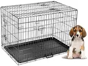 24" Small Dog Kennel Collapsible Metal Crate Pet Puppy Cat Rabbit Cage