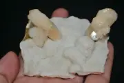 stilbite on chalcedony mineral specimen india #530