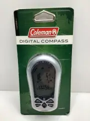 New Coleman Digital Compass Temp Time Date Compass Alarm Stopwatch Thermometer