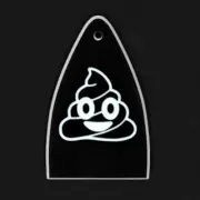 GUITAR TRUSS ROD COVER Engraved - Paul Reed Smith PRS USA POOP POO EMOJI - Black