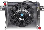 3-Row Aluminum Radiator + Fan ，Compatible With Liberty 3.7L V6 226ci AT/MT 2003-2005 ，Compatible With Jeep 2002-2006